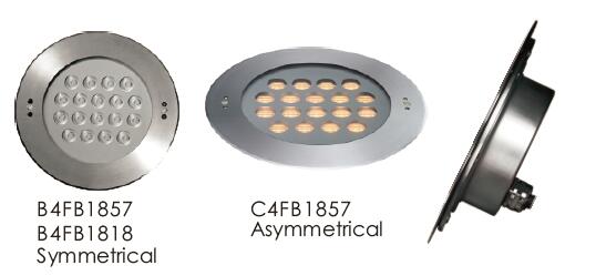 B4FB1857 B4FB1818 Çap. 250mm 18 * 2W veya 3W LED Sualtı Havuz Işıkları, Çeşmeler İçin Duvara Gömme Yüzme Havuzu Işığı 1