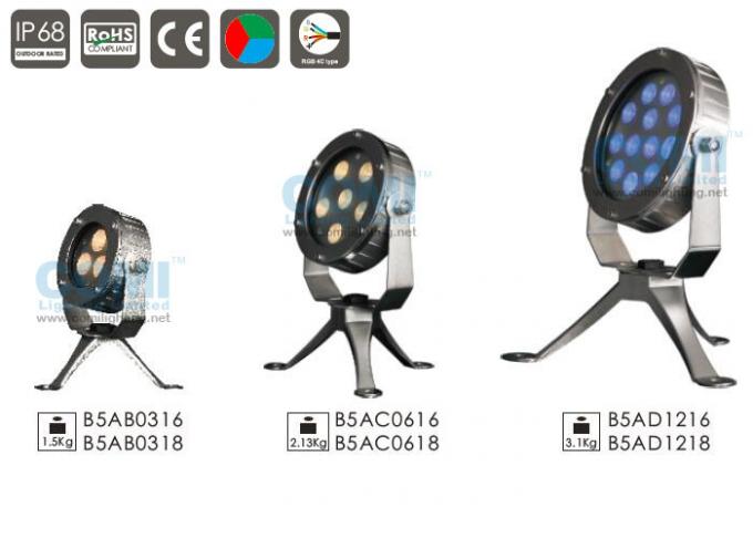 B5AB0316 B5AB0318 3pcs * 2W LED Sualtı Spot Aydınlatma Armatürü Braket ve Tripod ile 360 ​​° Açı Ayarlanabilir 0