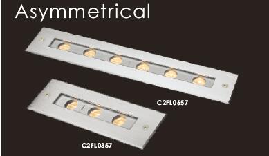 C2FL0657 C2FL0618 24VDC veya 110-240Vac 6*2W Asimetrik Gömme LED Lineer Gömme Duvar Yıkama Lambası 3