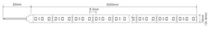 Yüksek R9 Değeri CRI 90 3528 Esnek LED Şerit Işığı 10mm FPC 120LEDs / m SDCM < 3 0