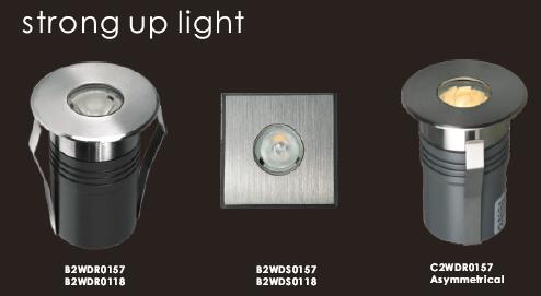 1 * 2W Yuvarlak Mini Simetrik Gömme LED Yer Altı Spot Işıkları IP67 Dereceli 1