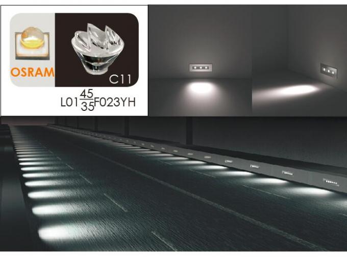 6 * 2W Dekoratif Gömme Montaj Lineer Adım Işığı, LED Merdiven Işıkları CE / RoHs Onaylandı 4