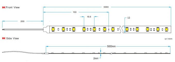 A Sınıfı Esnek LED Şerit Işıklar Soluk Sarı 3500 - 4000K CRI 80 14.4W / M 0