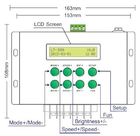 LCD Ekran DMX Ana Kontrol Cihazı, 580 Renk Değişim modlu LED Kontrol Cihazı 1