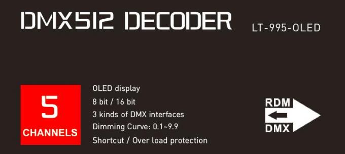 Led Işıklar İçin 6A * 5 Kanal Led Dmx Dekoder 16bit / 8bit Çözünürlük Opsiyonel 1
