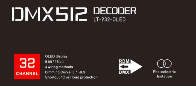 32CH *3A 2304W LED Kontrol Cihazı CV DMX Dekoder, Sinyal Amplifikatör Fonksiyonlu 1