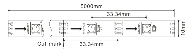 5VDC WS2812B Dijital LED Şerit Işıklar Adreslenebilir 30 piksel / M ve 30 LED / M 0