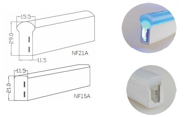 F21A Tek Renkli 5050 LED Neon Flex Halat Işık 14.4W / M IP68 Dış Mekan Anahat Dekorasyonu için 3