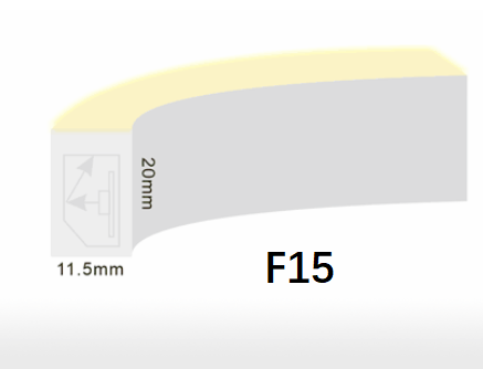 Kalıp Enjeksiyonlu Flex Neon LED Şerit F15 SPI 24VDC 12W / Metre UV Dayanımlı PVC 0
