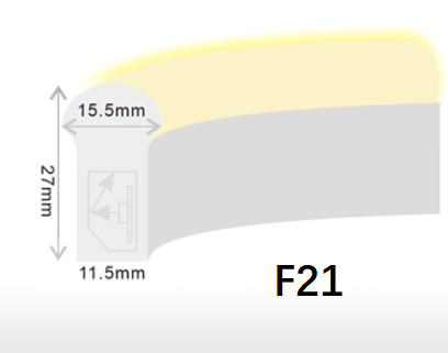 F15 F21 DMX Neon LED Şerit Işıklar Ayarlanabilir Düz / Kubbeli Şekil 9W/ Metre CRI80 IP68 Su Geçirmez 1